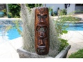 FIJIAN TIKI MASK W 2 DEITIES 20 EVIL HUNTER POLYNESIAN ART