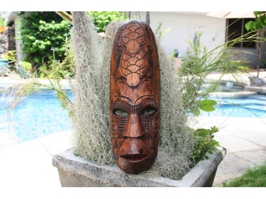 Fijian Tiki Mask W 2 Turtles 20 Prosperity Hawaiian Decor