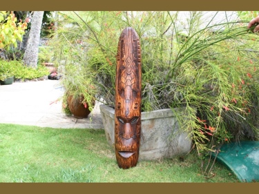 Fijian Tiki Mask W Turtle Gecko 40 Hawaiian Decor