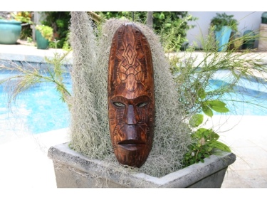 Fijian Tiki Mask W Turtle Gecko 20 Hawaiian Decor