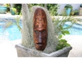 FIJIAN TIKI MASK W TURTLE GECKO 20 HAWAIIAN DECOR