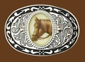 Belt Buckle Horseheads 3-1/2 x 2-3/8