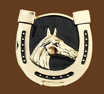 Horsehead-Horseshoe Belt buckle 3 x 3