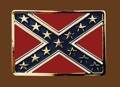 Confederate Flag Belt Buckle 3-1/4 x 2-1/4 GOLD