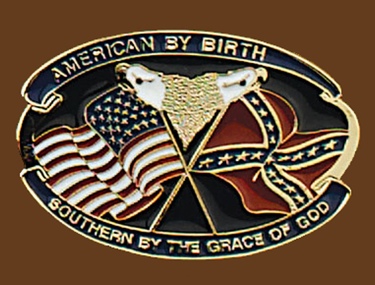 American by birth southern by grace belt buckle 3-1/4 x 2-1/4