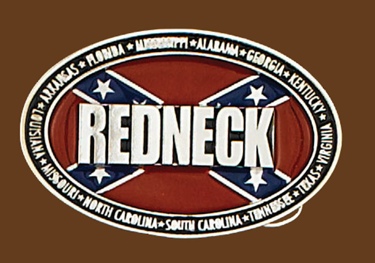 REDNECK Belt Buckle 3-3/4 x 2-1/2 SILVER