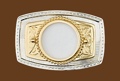 Silver/Gold Coin Belt Buckle 3-3/8 x 2-1/4