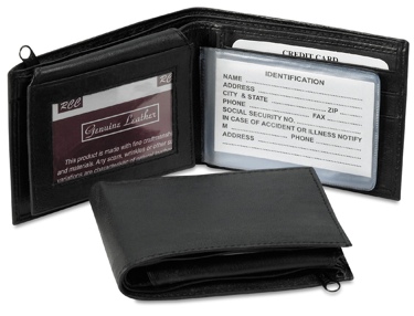 Leather Bi Fold Wallet/Black only