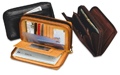 Ladies Leather holds everything checkbook wallet 2 zippers