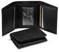 Black Leather Trifold Wallet