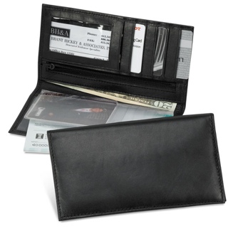 Leather Checkbook Wallet Black only