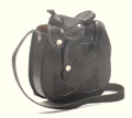 Small Leather Saddle Purse - 5 x 6 - BLACK