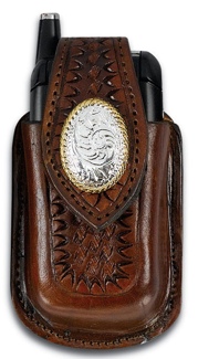 Cell Phone Case - Tooled - Brown