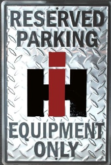 International Harverst Equipment Reserved Sign Metal 12 X 18