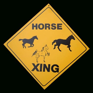 Horse Crossing Sign - 3 Horses 12 X 12