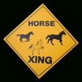 Horse Crossing Sign - 3 Horses 12 X 12