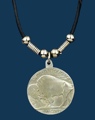 Indian Head/Buffalo Head (Reversible) Necklace on Leatherette Cord