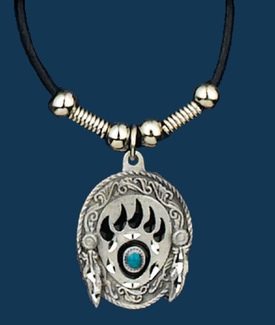 Bear Claw Necklace on Leatherette Cord