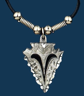 Medium Arrowhead Necklace on Leatherette Cord