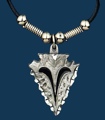 Medium Arrowhead Necklace on Leatherette Cord