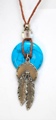 Concho & Feathers with Turquoise Disk
