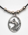 Horse Head in Oval Necklace