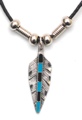 Feather Necklace with Turquoise & Black