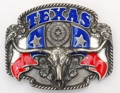 Texas Steerhead Enameled Belt Buckle 3-1/4 x 2-1/2