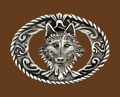 Wolf Head Belt Buckle 3-1/4 x 2-1/2