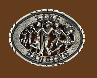 Linedancing Belt Buckle 3-3/4 x 2-3/4