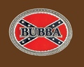 BUBBA on rebel flag pewter belt buckle 3-1/4 x 2