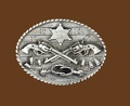 Crossed Guns & Spurs Sheriff Belt Buckle 3-1/4 x 2-1/2