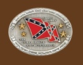 Confederate States Wavy flag Belt Buckle 4 x 3