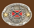 Confederate States Wreath/2 stars Belt Buckle 3-3/4 x 2-3/4