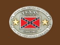 Texas Battle Flag Belt Buckle 4 x 3