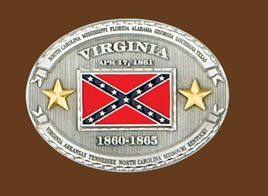 Virginia Battle Flag Belt Buckle 4 x 3