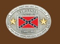 Virginia Battle Flag Belt Buckle 4 x 3