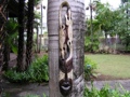 PRIMITIVE TIKI MASK GECKO HEADDRESS 40 INCH TRIBAL decor