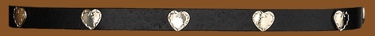 Black Leather Hatband with Hearts