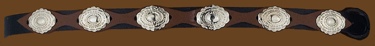 Black & Brown Hatband with Oval Conchos