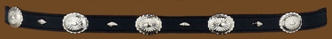 Black Hatband with Silver Conchos