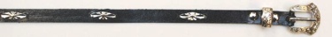 Black Leather Hatband with conchos - with buckle