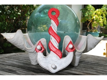Ship Anchor Hanger 12 White Red Nautical Decor