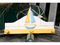 SAILBOAT HANGER 12 WHITE YELLOW NAUTICAL decor
