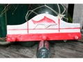 OCEAN FISH HANGER 12 WHITE RED NAUTICAL decor