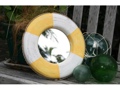 LIFE RING BUOY PRESERVER MIRROR 12 YELLOW WHITE NAUTICAL decor