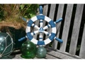 SHIP WHEEL WALL MOUNT 16 BLUE WHITE NAUTICAL decor