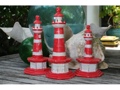 Set Of 3 Lighthouses Rustic Red Nautical Nautical Decor