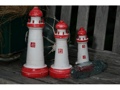 Set Of 3 Lighthouses Rustic Red White Nautical Nautical Decor