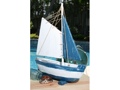 SAIL BOAT BLUE COASTAL 16 HAND CARVED COASTAL decor